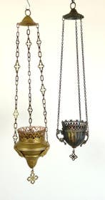 Godslamp (2) - koper en messing