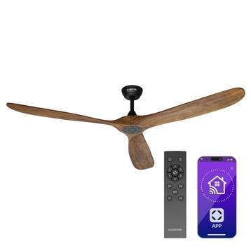 Bahama Breeze Smart 178cm 45W Plafondventilator Okkernoot, Ophalen of Verzenden, Nieuw, Ventilator