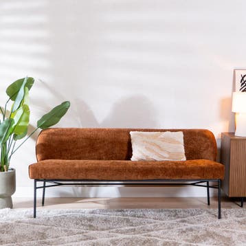 50% Korting: Eetkamerbank Momo chenille koper 185 cm, Ophalen, Zo goed als nieuw