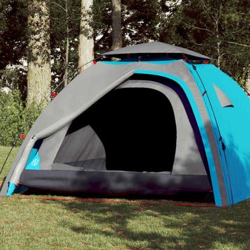 vidaXL Koepeltent 4-persoons snelontgrendeling blauw, Verzenden, Nieuw, Tot en met 2