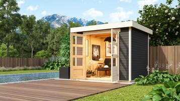 Tuinhuis Askola 3 Grijs 266 x 238 cm, Tuin en Terras, Nieuw