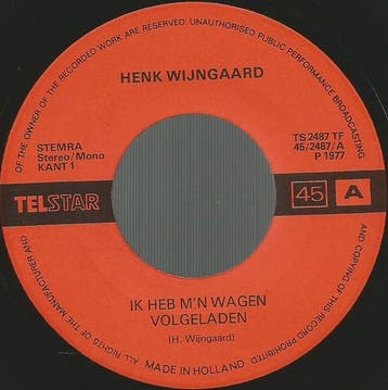 vinyl single 7 inch - Henk Wijngaard - Ik Heb Mn Wagen V..., Verzenden, Zo goed als nieuw, 7 inch, Nederlandstalig