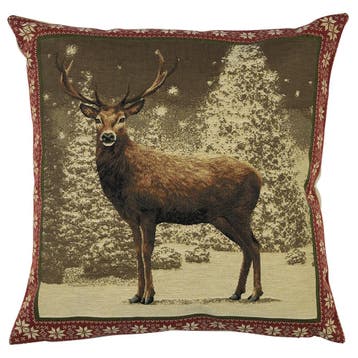 gobelin kussen hert rode rand 45x45cm, Verzenden, Nieuw