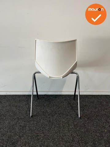 Vergaderstoel AMIR - Wit  - Chroom frame, Vergader- of Presentatieruimte, Ophalen of Verzenden, Gebruikt, Stoel
