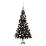 vidaXL Kunstkerstboom met verlichting en kerstballen 150 cm, Verzenden, Nieuw