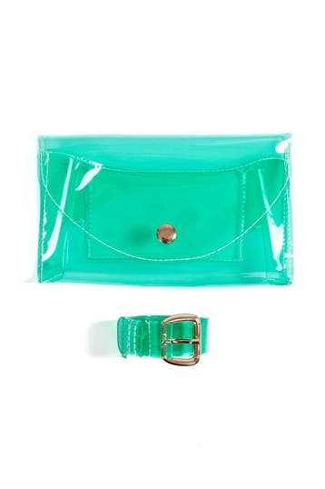 KIMU® Klein Groen Transparant Heuptasje Riem Heuptas Pvc Fan, Ophalen of Verzenden, Nieuw, Overige kleuren, Overige typen