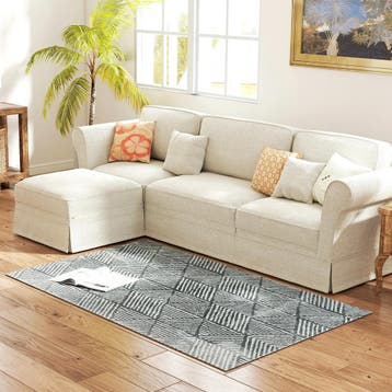 TRUUSK Modern Wasbaar Tapijt 150 x 80 cm - Donkergrijs - Mod, Huis en Inrichting, Verzenden, Nieuw