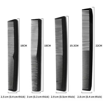 4-delige Carbon Kammen Set voor Styling en Hoofdmassage, Verzenden, Nieuw