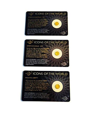 Rwanda. Set of 3 x 10 Francs 2015–2017 - Gold Coins - “Icons