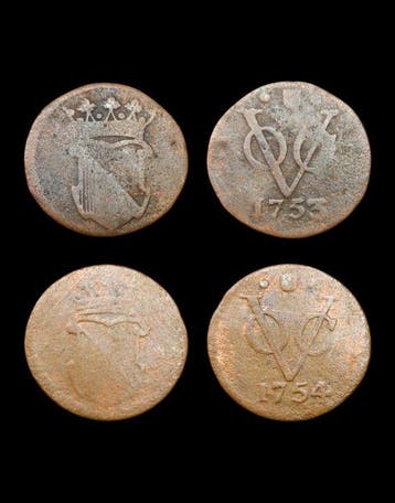 Nederlands-Indië. 1/2 Duit VOC Utrecht 1753, 1754 Ref:, Postzegels en Munten
