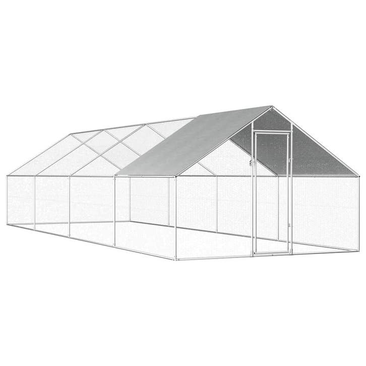 vidaXL Kippenhok 2,75x8x1,92 m gegalvaniseerd staal, Dieren en Toebehoren, Knaagdieren en Konijnen | Hokken en Kooien, Nieuw, Verzenden