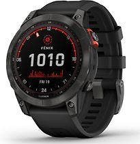 Garmin Fenix 7 47 mm slate grey met zwarte polsband [wifi,, Verzenden, Gebruikt