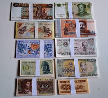 Wereld. - 250 banknotes (10 x 25) - various dates (Zonder