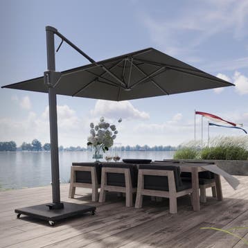 Beaufort premium zweefparasol 320x320 cm faded black, Ophalen of Verzenden, Nieuw