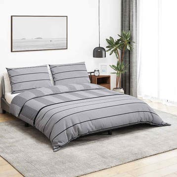 vidaXL Dekbedovertrekset 155x220 cm katoen lichtgrijs, Verzenden, Nieuw, Grijs