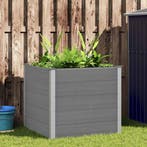 vidaXL Plantenbak verhoogd 100x100x91 cm HKC grijs, 100 cm of meer, Verzenden, Nieuw, 60 cm of meer