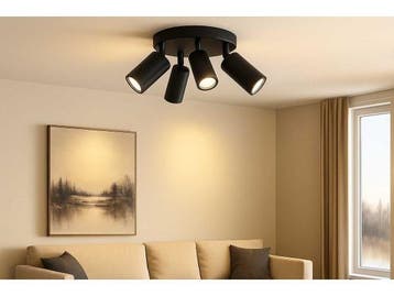 Veiling - 5 x Ronde Opbouwspot – 4 x GU10 – Kantelbare S, Nieuw