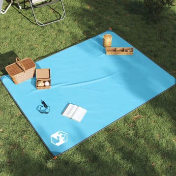 vidaXL Picknickkleed met haringen 205x155 cm blauw, Verzenden, Nieuw