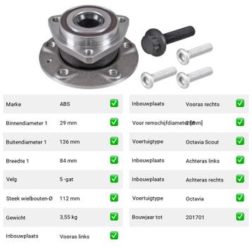 Wiellager Audi A3 S3 quattro (8YA, 8YF) Van 2020-06 tot  - W, Verzenden, Nieuw, Audi