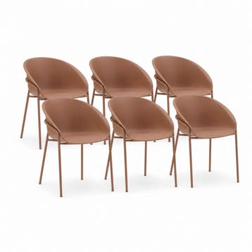 DS4U - Ella stoel - Set van 6 - Terracotta - Kunststof -, Ophalen of Verzenden, Nieuw