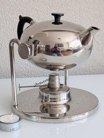 Bauhaus - Theepot - Bakeliet, roestvrijstaal - Kantelbare