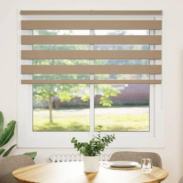 vidaXL Zebra Blind 150x150 cm stofbreedte 145,9 cm polyester, Verzenden, Nieuw, Bruin