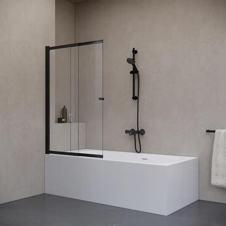 Badwand 100x150cm 2 delige schuifdeur 5mm Nano glas mat, Doe-het-zelf en Verbouw, Sanitair, Verzenden