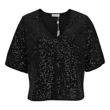 Princess goes Hollywood • fluwelen pailletten shirt • 36, Kleding | Dames, Princess goes Hollywood, Verzenden, Zwart, Nieuw