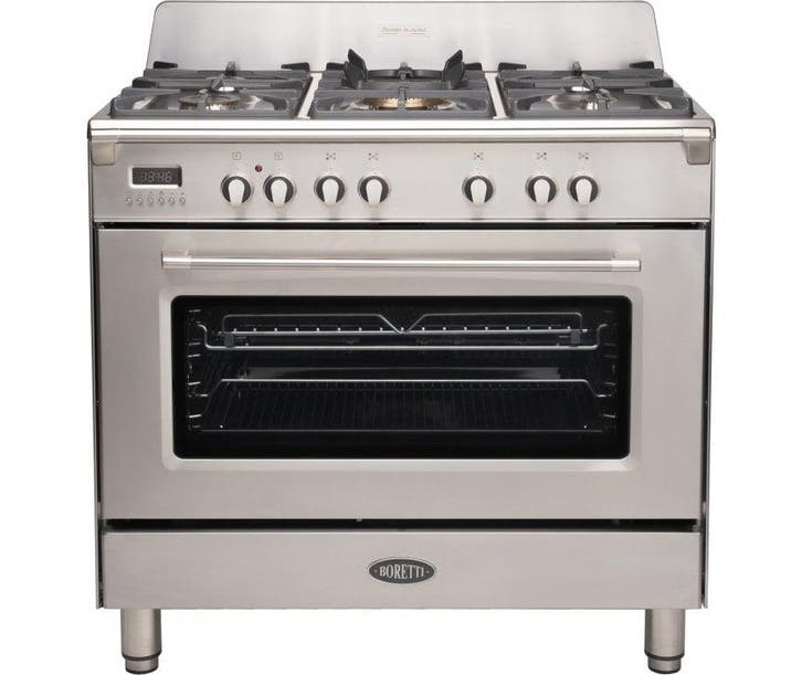 Boretti CFBG901IX gas fornuis met 5 branders, rvs1999, Witgoed en Apparatuur, Fornuizen, Nieuw, Energieklasse A of zuiniger, Ophalen of Verzenden