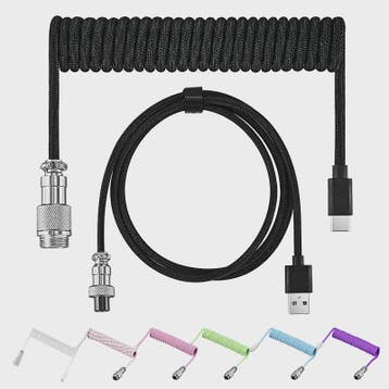 Coiled USB-C naar USB-A Keyboard Kabel met Afneembare Aviato, Computers en Software, Verzenden, Nieuw