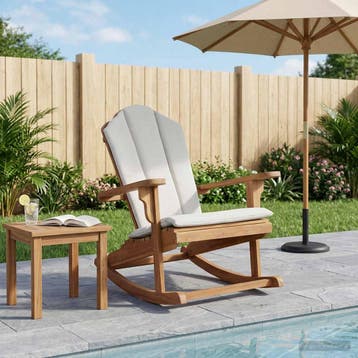vidaXL Tuin Adirondack Schommelstoel Naturel Massief, Tuin en Terras, Tuinstoelen, Verzenden, Nieuw