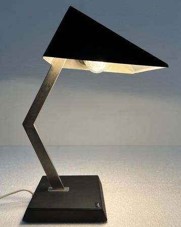Marko - Bureaulamp - Staal, Metaal, Nikkel - H 43,5 cm