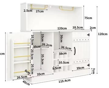 Modern Dressoir met Wijnglasrek – 120×40×120 cm, Verzenden, Nieuw
