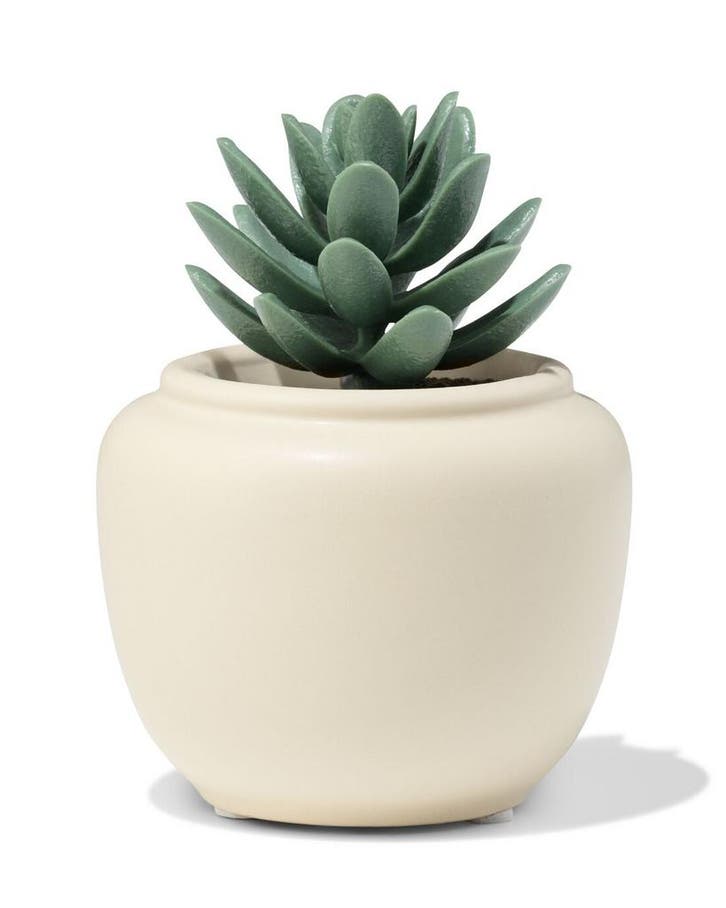 HEMA Bloempot 7x7.4cm keramiek crème, Huis en Inrichting, Kamerplanten, Verzenden