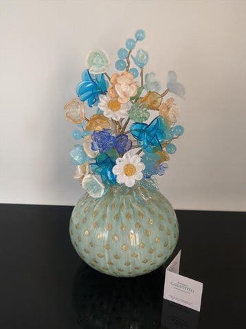 Murano Glass - Vaas (2) - Vaas met bloemenboeket -, Antiek en Kunst, Antiek | Glas en Kristal