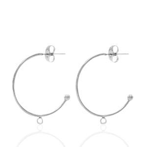 2x Roestvrij stalen (RVS) Stainless steel oorbellen/oorst..., Ophalen of Verzenden, Nieuw, Kraal