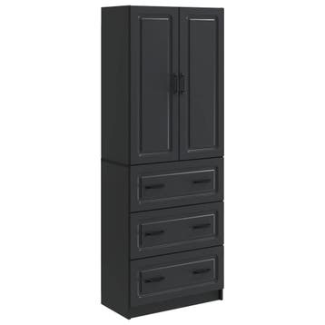 vidaXL Kastenset 2 pcs Zwart 66 x 34,5 x 87 cm Bewerkt hout, Verzenden