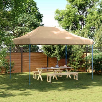 vidaXL Partytent 279 x 410 x 315 cm Beige Oxford Stof, Verzenden, Nieuw, Partytent