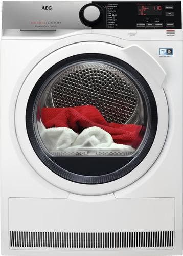 AEG T8DE95EW - Warmtepompdroger - 9 kg - AbsoluteCare &, Ophalen of Verzenden, Zo goed als nieuw, Voorlader, 85 tot 90 cm