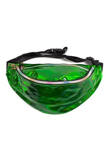 KIMU® Grote Heuptas Groen Tas Tasje Heuptasje Metallic Glitt, Sieraden, Tassen en Uiterlijk, Tassen | Damestassen, Ophalen of Verzenden