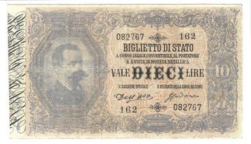 Italië. 10 Lire 16/07/1883 R4 - Gigante BS 15A (Zonder, Postzegels en Munten
