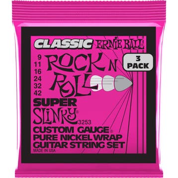 Ernie Ball 3253 Super Slinky elektrische gitaarsnaren 3-pack, Ophalen of Verzenden, Nieuw