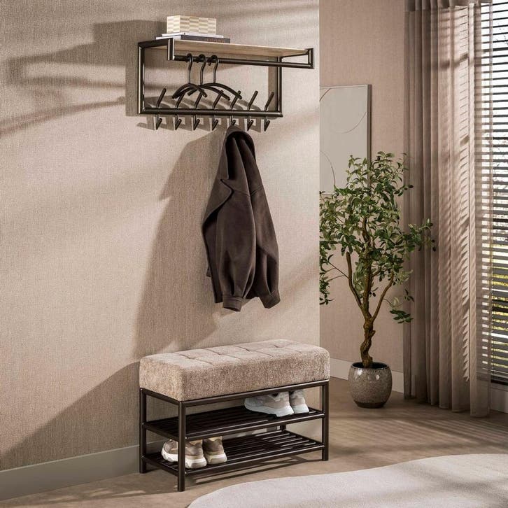 *WOONWINKEL* Schoenenbank Met Opbergruimte, Huis en Inrichting, Banken | Bankstellen, Nieuw, Stof, Verzenden