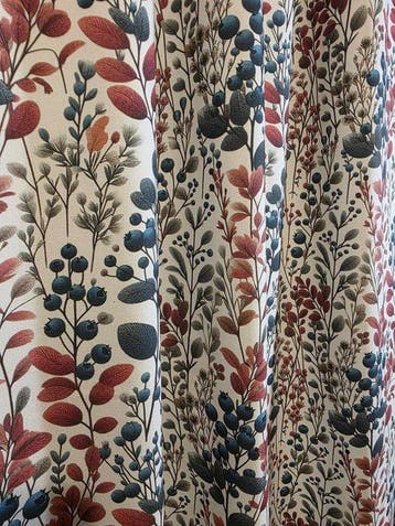 Bosbessen!! Exclusieve stof met een botanisch decoratief
