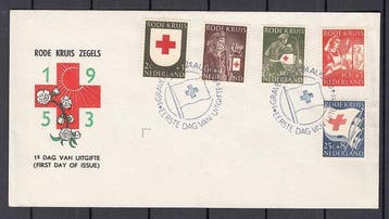 Nederland 1953 - FDC Rode Kruis - NVPH E14, Gestempeld