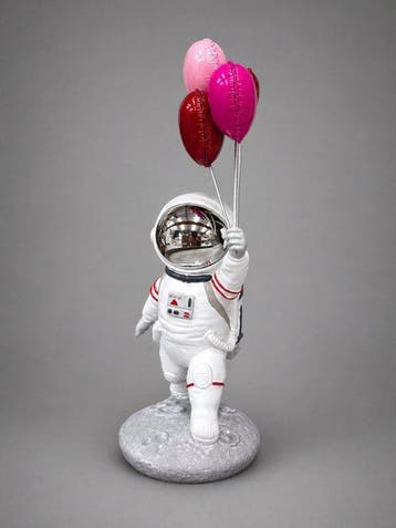 sculptuur, Astronaut met Hartballonnen – Decoratief