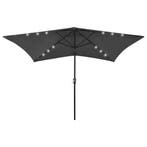 vidaXL Parasol met LEDs en stalen paal 2x3 m, Tuin en Terras, Verzenden, Nieuw, 2 tot 3 meter