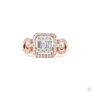 Ring - 14 karaat Roségoud - 0.74ct. tw. Diamant (Natuurlijk), Nieuw