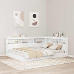 vidaXL Opberghoofdbord met plank met opslag Wit 140 cm, Verzenden, Nieuw, Wit, Hout