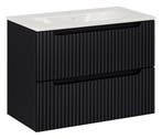 Badkamermeubel Nova 80 cm – Mat Zwart – Hangend Badmeubel, Verzenden, Nieuw, Wastafelkast